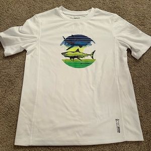 ZeroXposur boys size XL (18-20) sun protection swim shirt UPF 50+ (white)